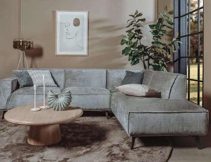 Tower Living Leeds 2 5-AL + Ottoman R - Touch 27 Light grey