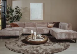 Tower Living Leeds Chaise Links - 2 5 zits - Ottoman Rechts - Touch 04 Taupe