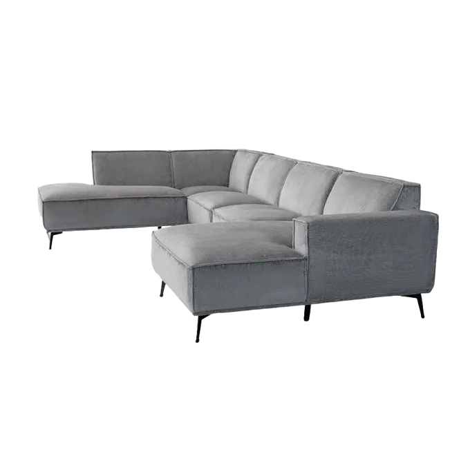 Tower Living Leeds Chaise L - 2 5 - Ottoman R - Touch 27 Light grey