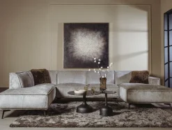 Tower Living Leeds Chaise L - 2 5 - Ottoman R - Touch 27 Light grey