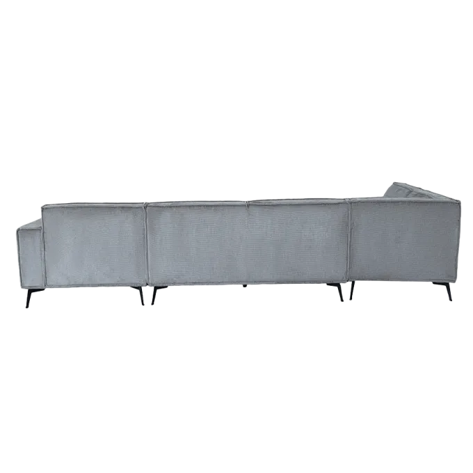 Tower Living Leeds Chaise L - 2 5 - Ottoman R - Touch 27 Light grey
