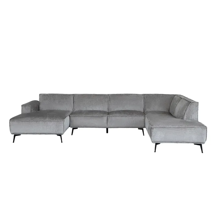 Tower Living Leeds Chaise L - 2 5 - Ottoman R - Touch 27 Light grey