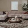 Tower Living Leeds Chaise Rechts - 2 5 zits - Ottoman Links - Touch 04 Taupe