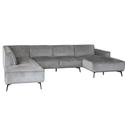 Tower Living Leeds Chaise R - 2 5 - Ottoman L - Touch 27 Light grey