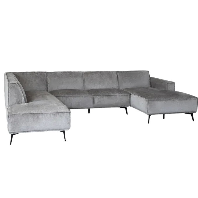 Tower Living Leeds Chaise R - 2 5 - Ottoman L - Touch 27 Light grey