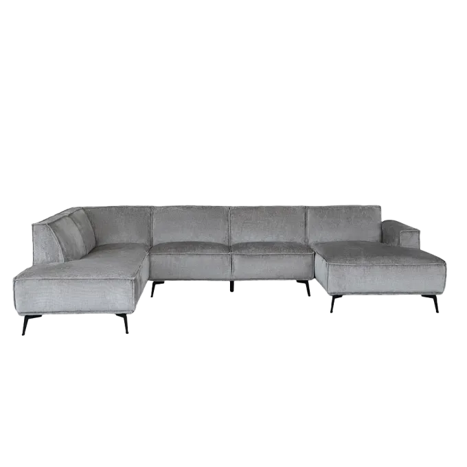 Tower Living Leeds Chaise R - 2 5 - Ottoman L - Touch 27 Light grey