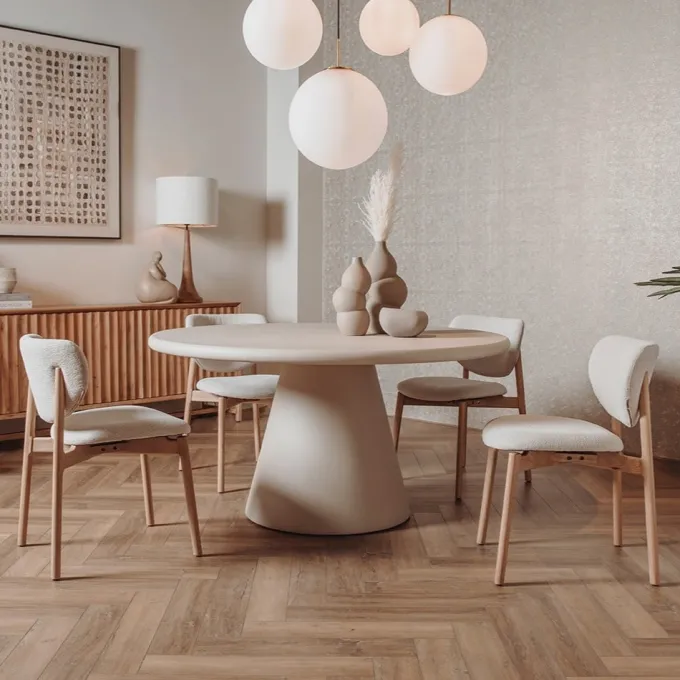 Tower Living Mello Eetkamertafel rond beige 150 cm