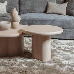 Tower Living Melzo Bijzettafel rond beige 60 cm