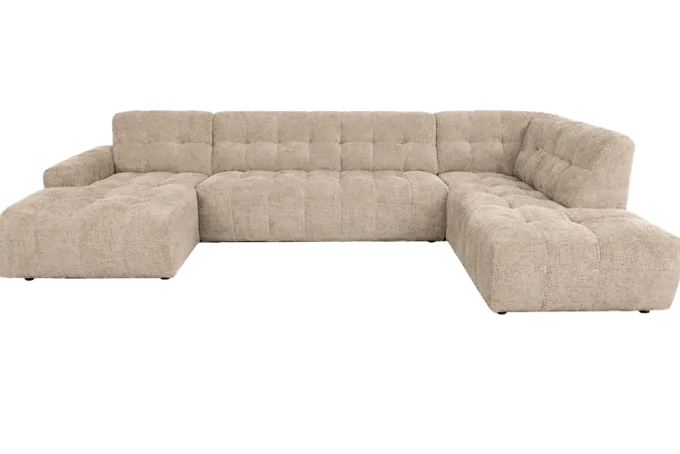 Tower Living Memphis Chaise Longue – 3 zits - Ottoman Rechts - Haga 30 beige