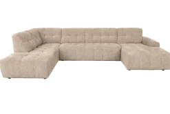 Tower Living Memphis Chaise Longue – 3 zits - Ottoman Links - Haga 30 beige