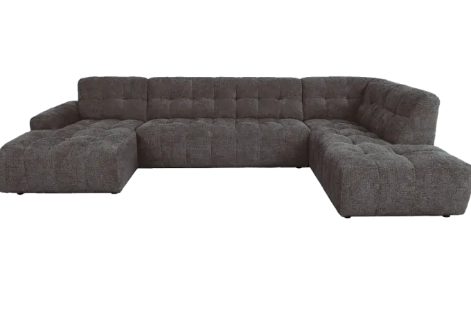 Tower Living Memphis Chaise Longue – 3 zits - Ottoman Rechts - Haga 16 charcoal