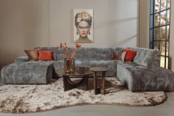 Tower Living Memphis Chaise Longue – 3 zits - Ottoman Rechts - Haga 16 charcoal