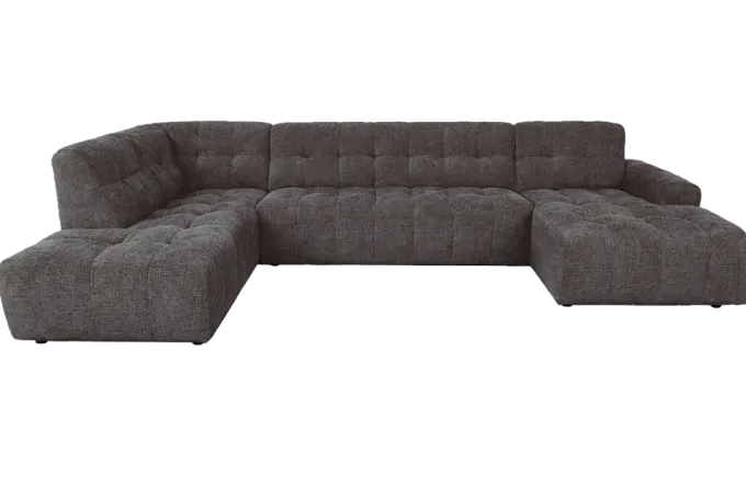 Tower Living Memphis Chaise Longe – 3 zits - Ottoman Links - Haga 16 charcoal