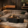 Tower Living Memphis 3 zits + Ottoman Links - Haga 16 charcoal