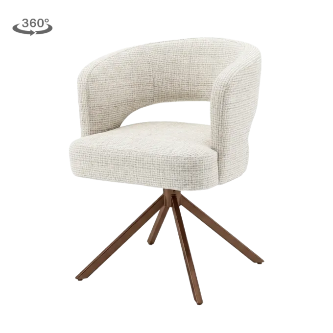 Tower Living Mura Armstoel - Cremona 02 sand - frame anodic (draaibaar)