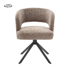 Tower Living Mura Armstoel - fabric Haga 39 cappuccino (draaibaar)