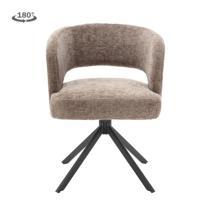 Tower Living Mura Armstoel - fabric Haga 39 cappuccino (draaibaar)