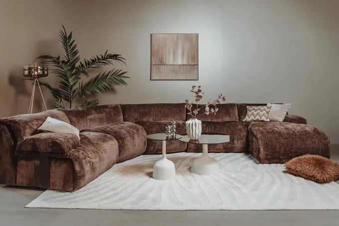 Tower Living Redford loungebank XXL - 3 kleuren - loungegedeelte, 2 rechte elementen, 2 hoekelementen en 2 armleuningen