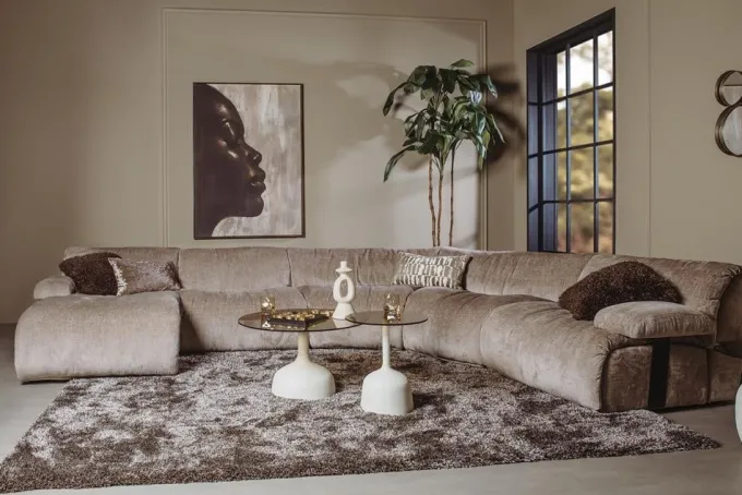 Tower Living Redford loungebank XXL - 3 kleuren - loungegedeelte, 2 rechte elementen, 2 hoekelementen en 2 armleuningen