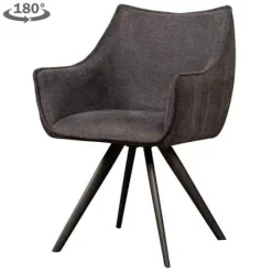 Tower Living Riviera Armstoel - fabric Brego 18 dark grey (draaibaar)