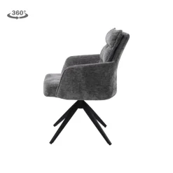 Tower Living Rosora Armstoel - HZ6068-85 grey (draaibaar)