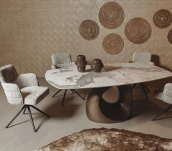Tower Living Rosora Armstoel - HZ6068-04 beige (draaibaar)