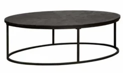 Tower Living Salontafel ovaal Viola mango 135x75x40 – zwart