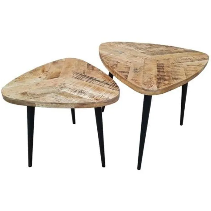 Tower Living Salontafel set van 2 Viola triangle 60/50 – naturel