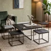 Tower Living Salontafel set van 5 Via – Gerecycled teak black
