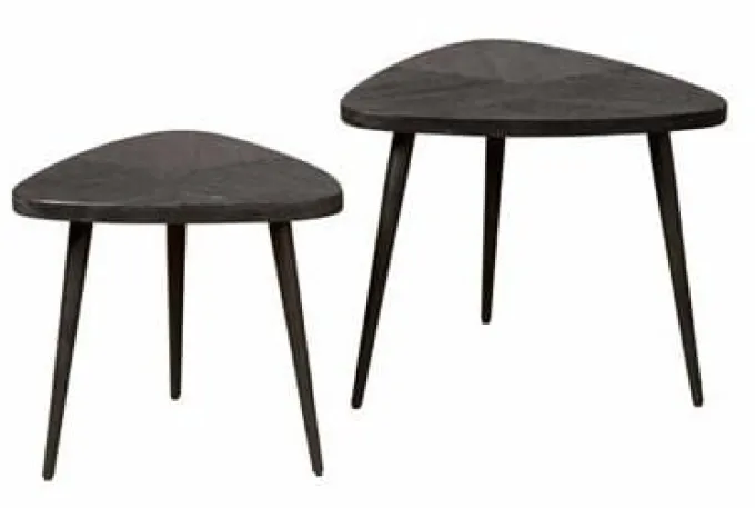 Tower Living Salontafel set van 2 Viola triangle 60/50 – zwart