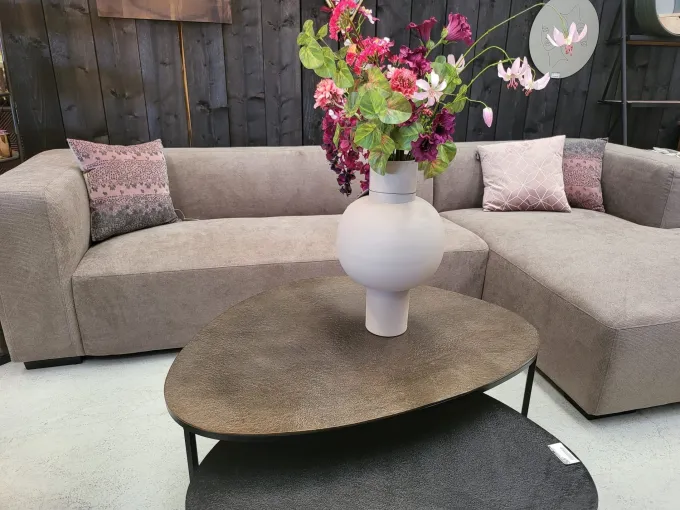 Tower Living Showroommodel 2,5 zits + chaise longe Rechts - Enjoy 431 Beige Grey