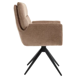 Tower Living Varzo Armstoel - Toro 45 mocca (draaibaar)