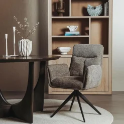 Tower Living Varzo Armstoel - Toro 45 mocca (draaibaar)