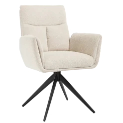 Tower Living Varzo Armstoel - Toro 25 cream (draaibaar)
