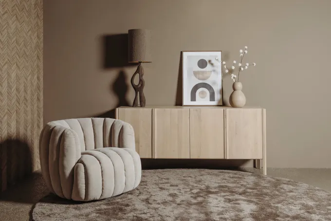 Tower Living Verdi Fauteuil- Maloy 31 beige (draaibaar)