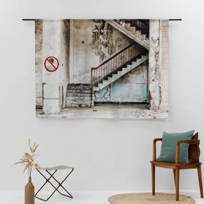 Urban Cotton Wandkleed Concrete Stairs