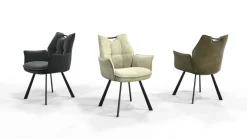 Wildeboer & v/d Weide Eettafelstoel Mabel met arm - stof A-Enter 10