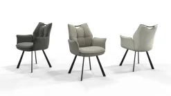 Wildeboer & v/d Weide Eettafelstoel Mabel met arm - stof A-Enter 10