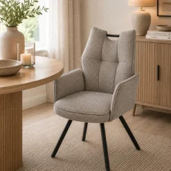 Wildeboer & v/d Weide Eettafelstoel Mabel met arm - stof A-Enter 10
