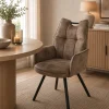 Wildeboer & v/d Weide Eettafelstoel Mabel met arm - stof C-Adore 211