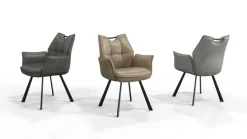 Wildeboer & v/d Weide Eettafelstoel Mabel met arm - stof A-Enter 66