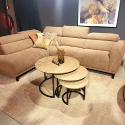 WoonMax Bank Cornwall - medium ottomane links - 2.5 zits met arm rechts - art beige