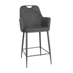 WoonMax Barstoel Morris - Luxor Antraciet, Cognac en Groen