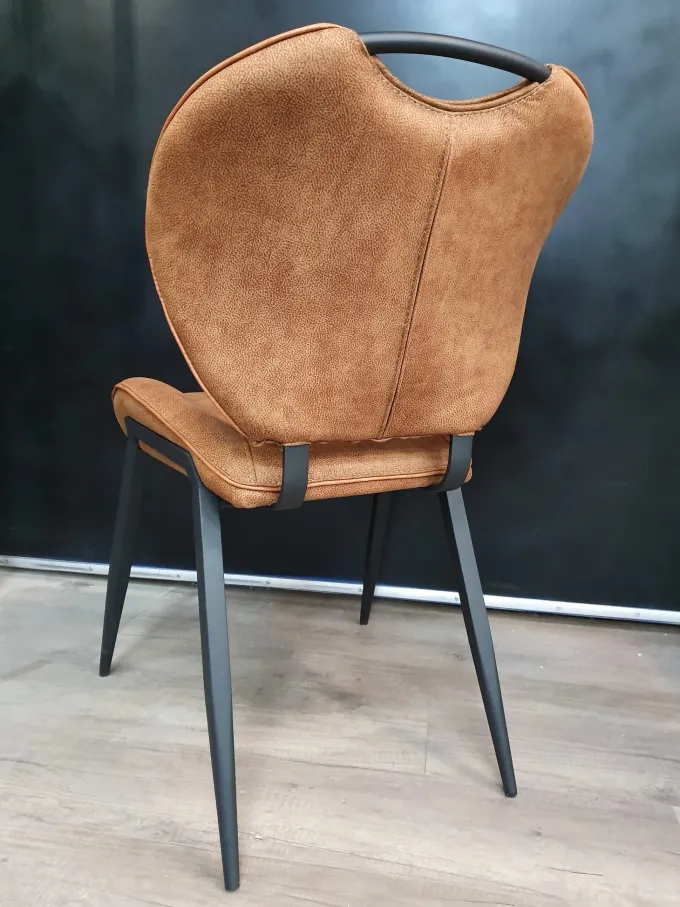 WoonMax Eetkamerstoel Jim - Cognac, Mosgroen en Antraciet