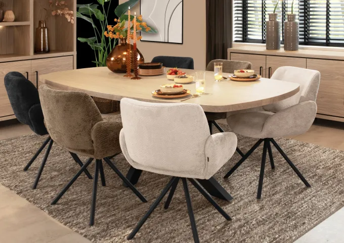 WoonMax Eettafel Deens ovaal Costa - 8 afmetingen - Diverse kleuren