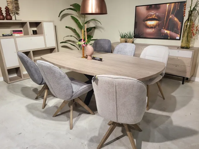 WoonMax Eettafel Deens ovaal Costa - 8 afmetingen - Diverse kleuren