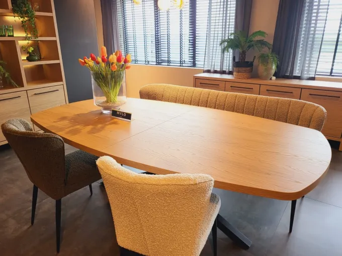 WoonMax Eettafel Mylo Deens Ovaal Lamulux Uitschuifbaar - Diverse kleuren en 5 afmetingen