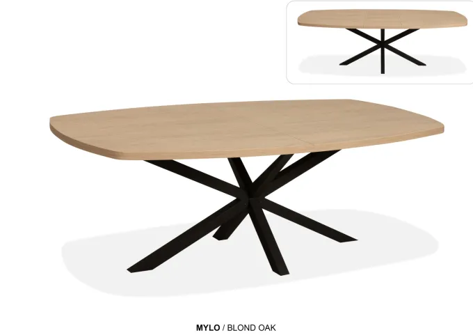 WoonMax Eettafel Mylo Deens Ovaal Lamulux Uitschuifbaar - Diverse kleuren en 5 afmetingen