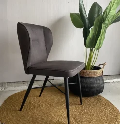 WoonMax Eettafelstoel Beauty Zorro - Cognac, Antraciet en Groen