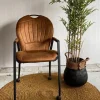 WoonMax Eettafelstoel Frizz - cognac, antraciet en mosgroen